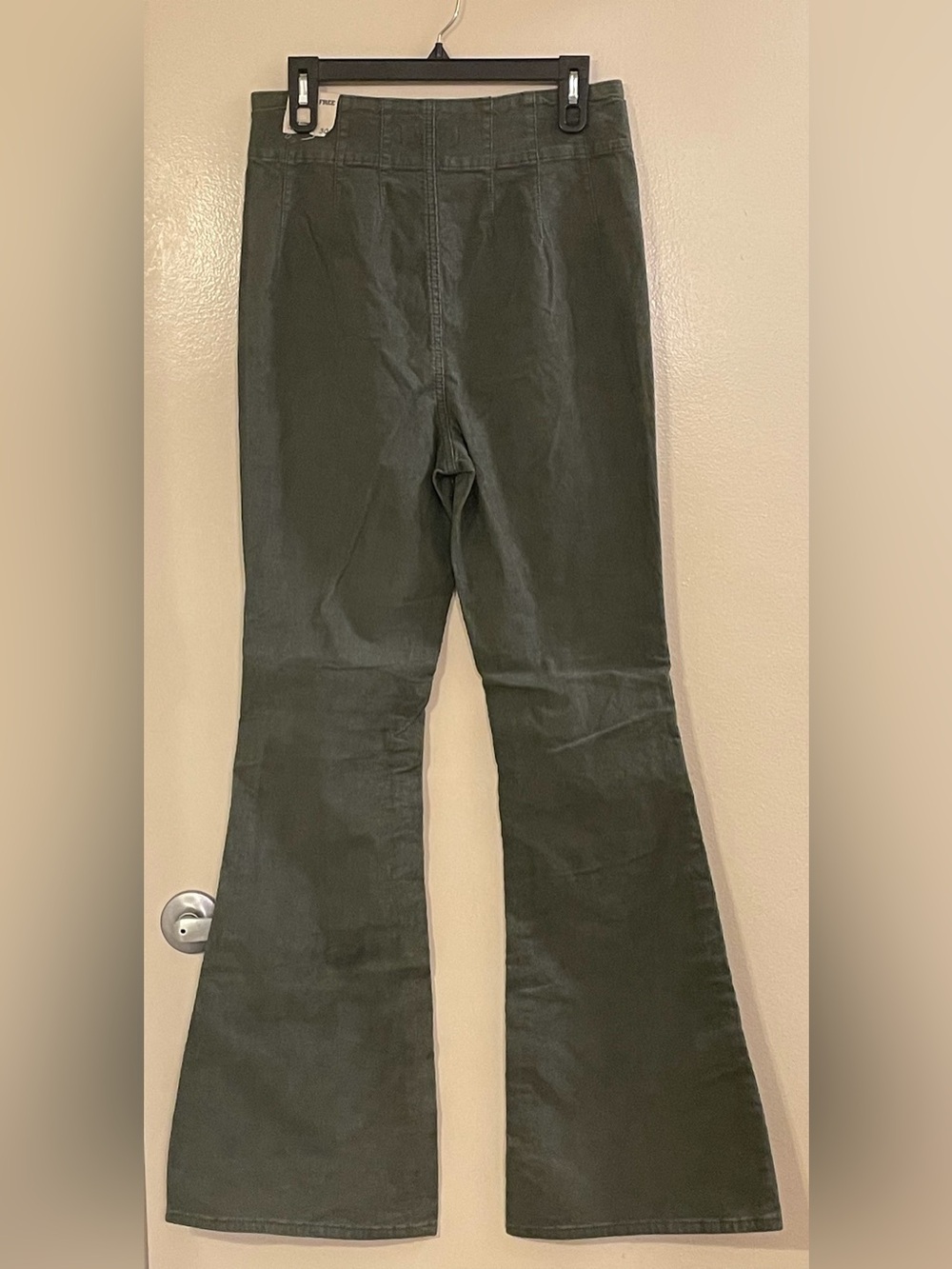 WE THE FREE Jayde Cord High Rise Flare Jeans in Deep Olive - Picture 6 of 11